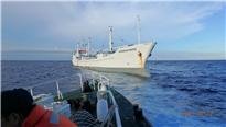 漁業署與行政院海岸巡防署海上打擊涉嫌載運IUU漁獲外籍運搬船
